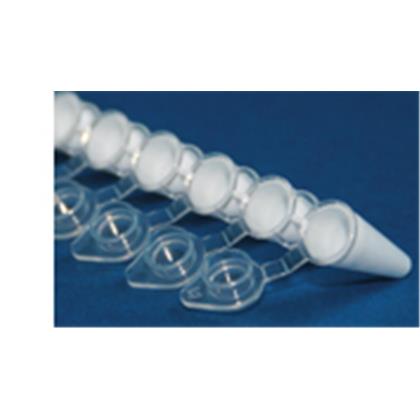 0.1 ml 8-Strip Non-Flex PCR Tubes, Low Profile, Individually Attached Flat Caps (Xtra-Clear)